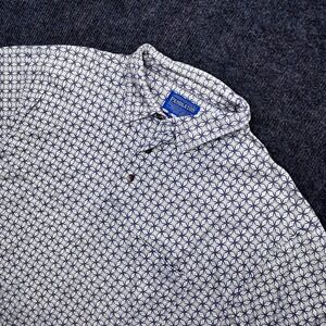 Pendleton Mens XL Polo Shirt Blue Green Geometric Diamond 100% Cotton Y2K Style